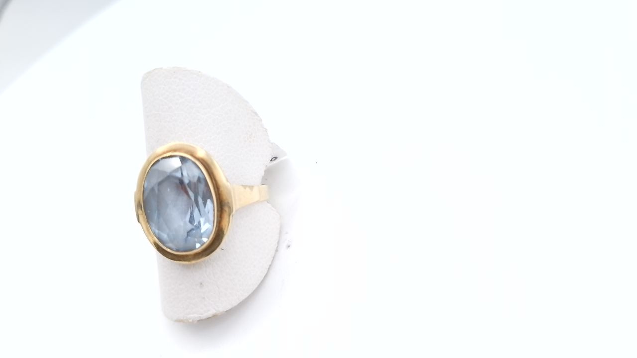 bague cocktail des annee 1970 avec Topaze et or jaune 14k — vue 3