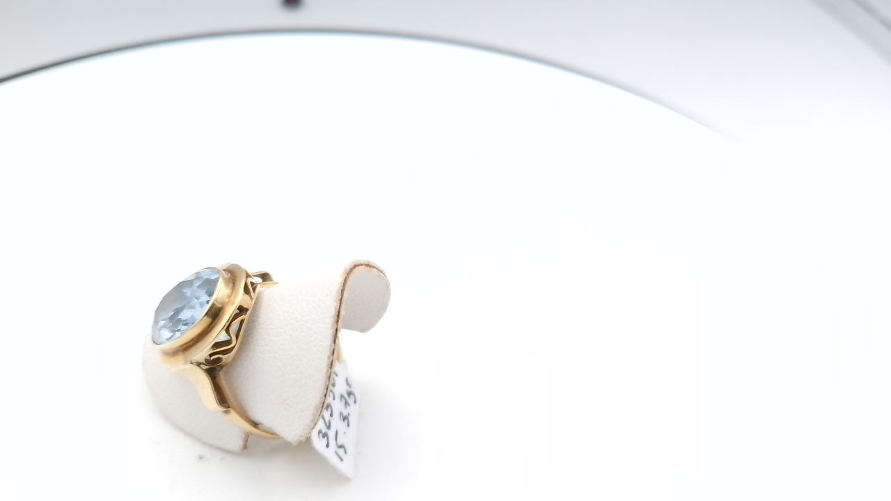bague cocktail des annee 1970 avec Topaze et or jaune 14k — vue 5