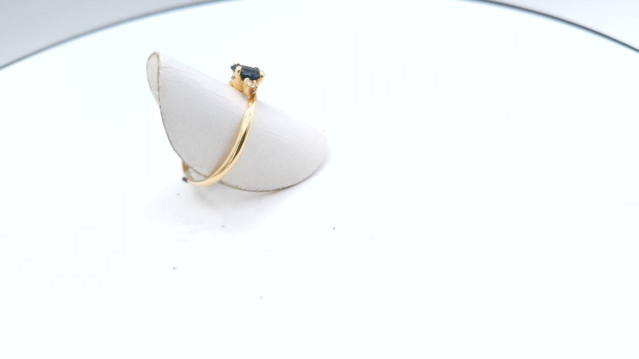 bague saphir et diamant 18K — vue 4