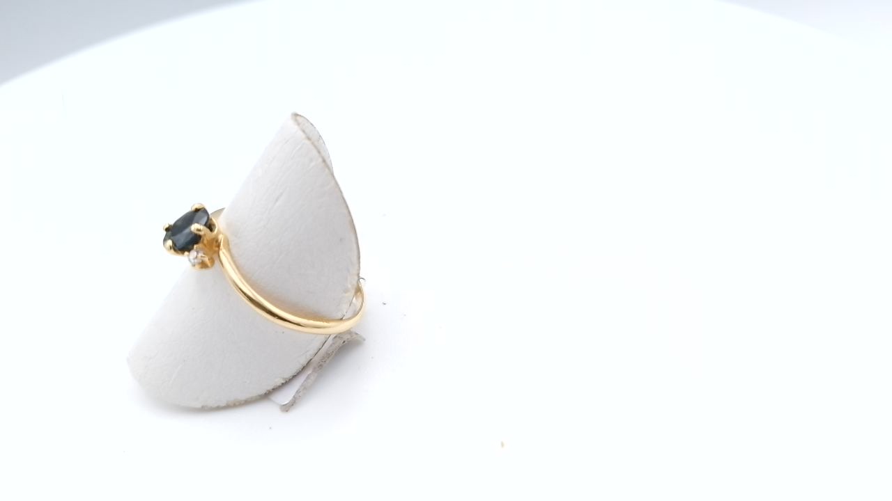 bague saphir et diamant 18K — vue 5