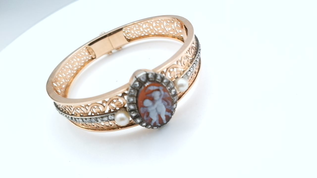 bracelet manchette or rose de 1880 approximativement — vue 3
