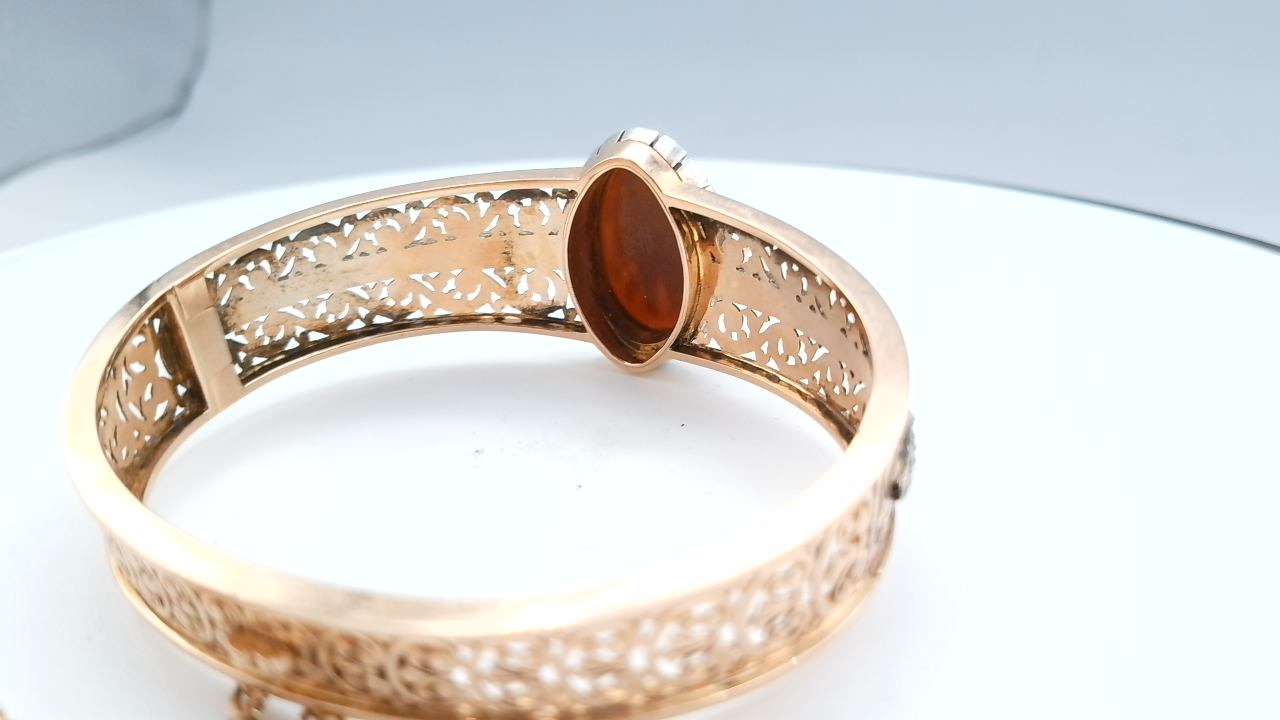 bracelet manchette or rose de 1880 approximativement — vue 4