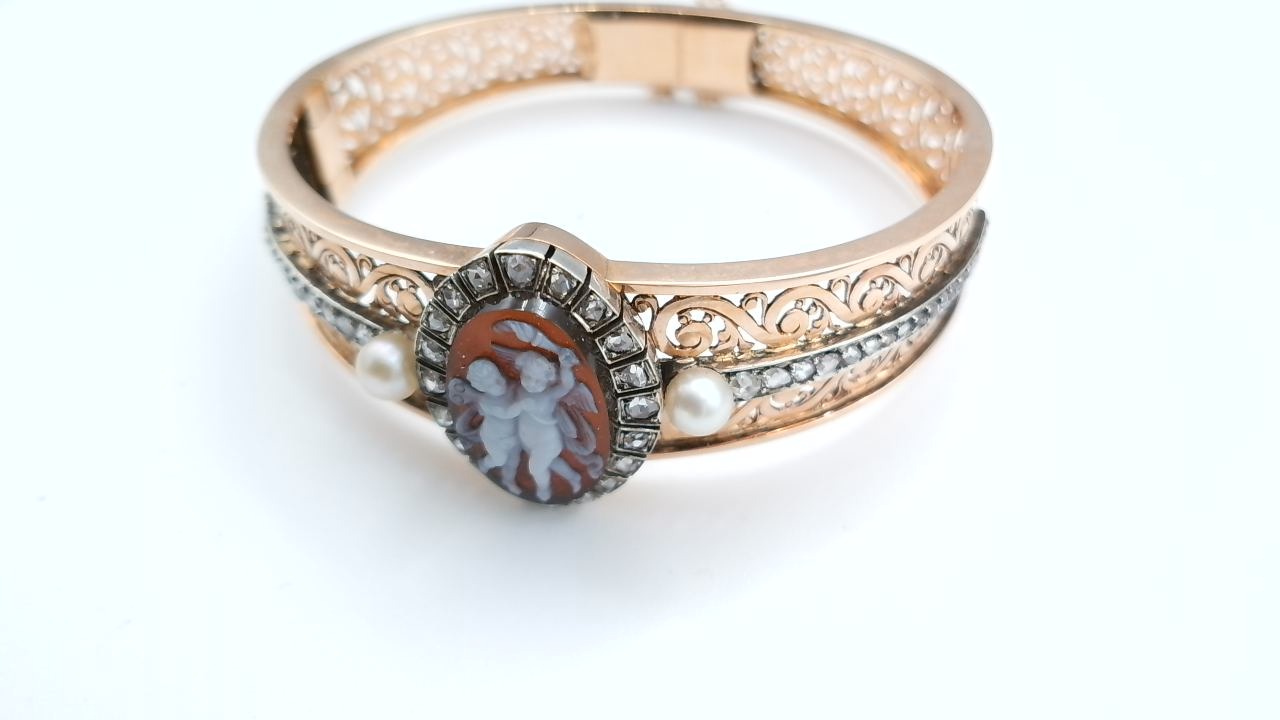 bracelet manchette or rose de 1880 approximativement — vue 5