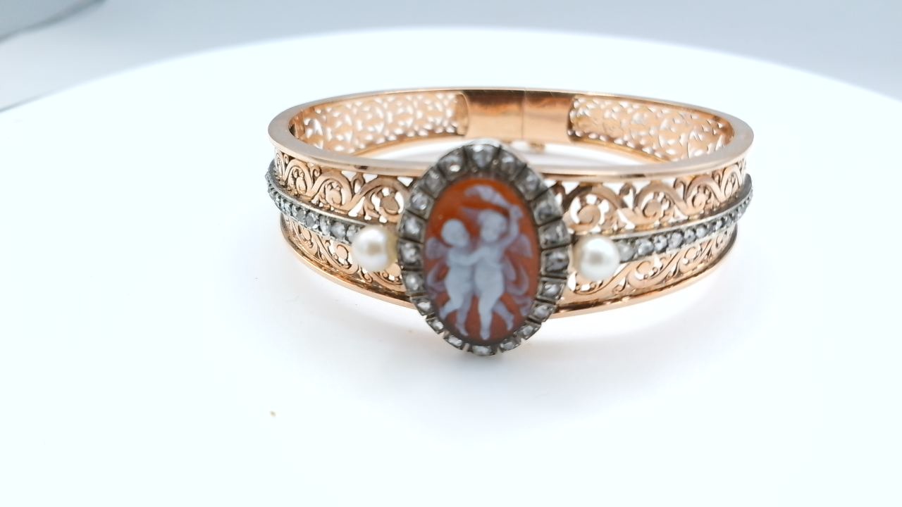 bracelet manchette or rose de 1880 approximativement — vue 6