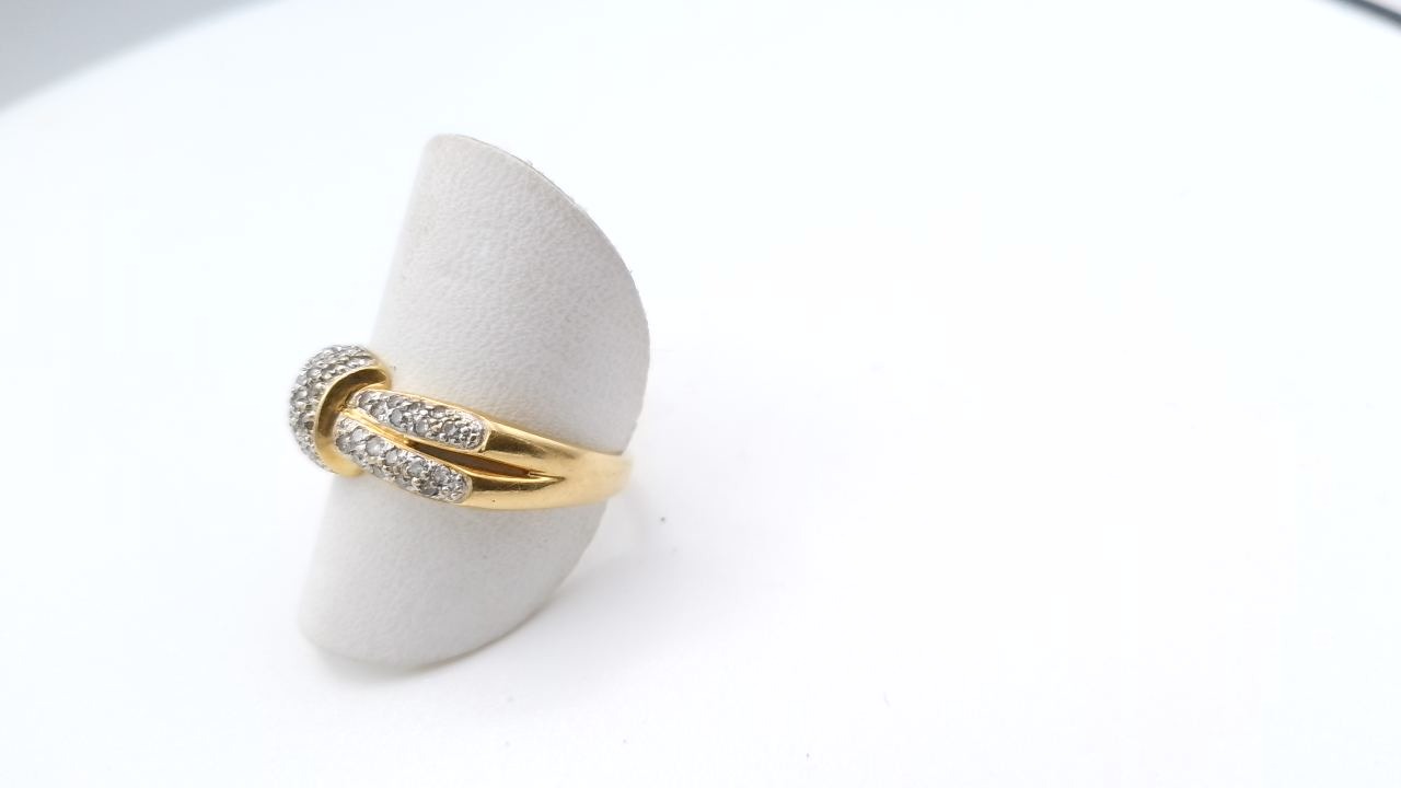 bague gaudron pavé de diamaant — vue 3