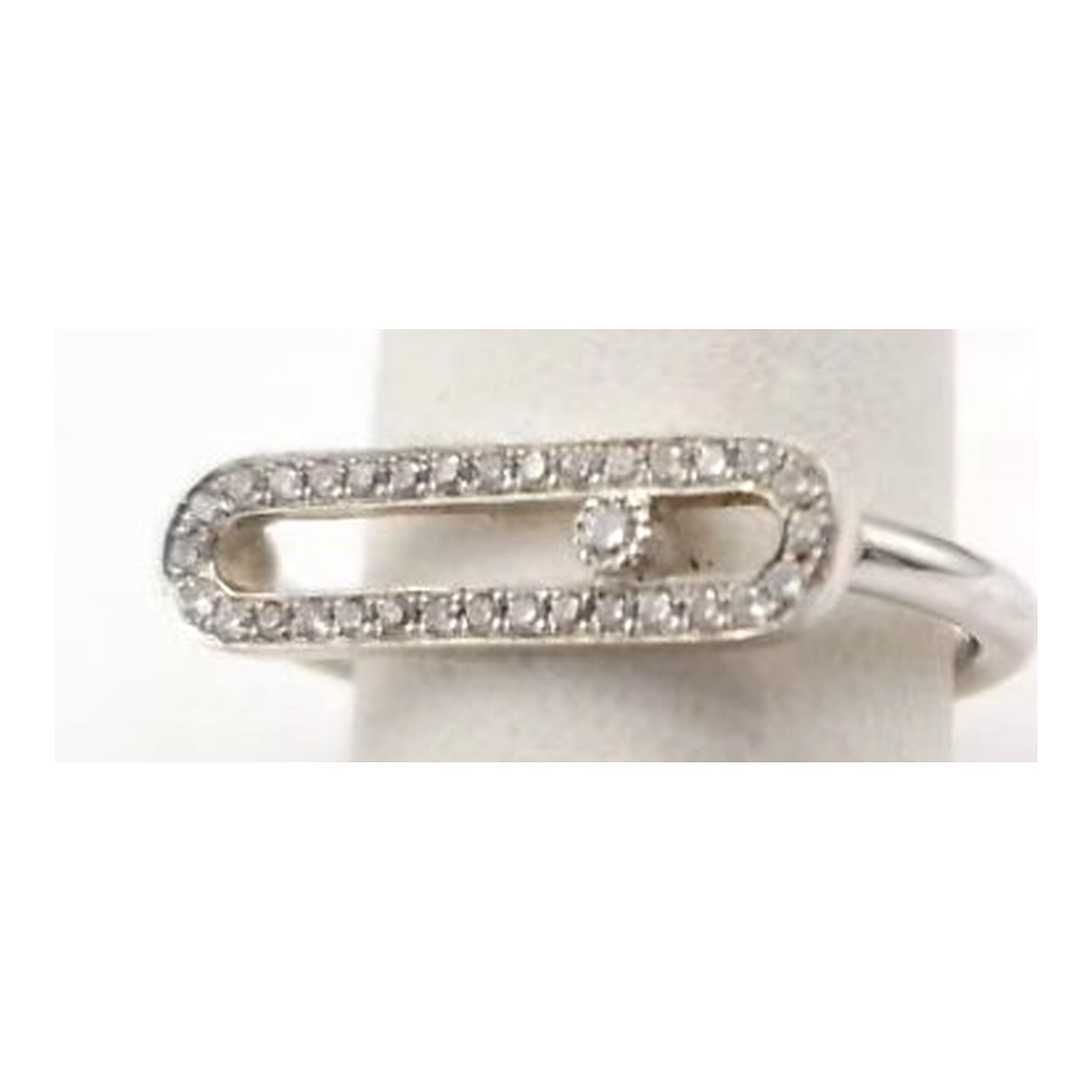 bague en or blanc et diamant — vue 4