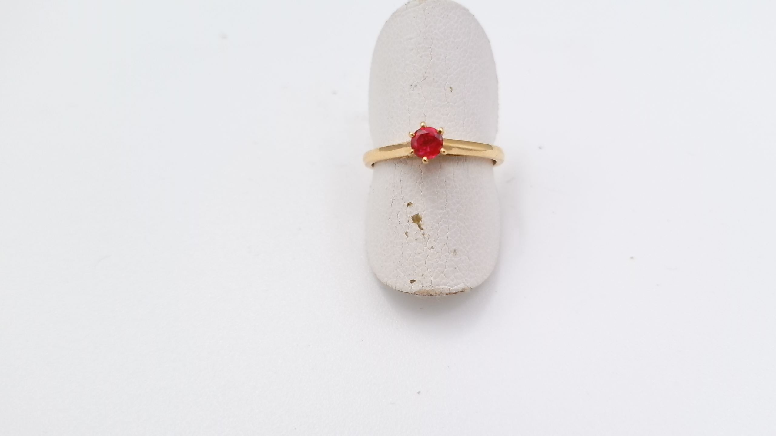 bague or jaune  rubis — vue 2