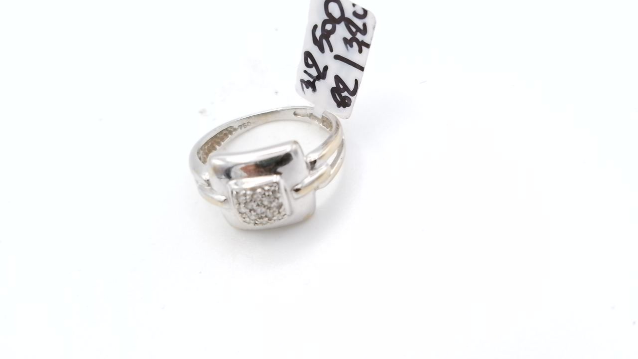 bague jonc or blanc diamant — vue 5