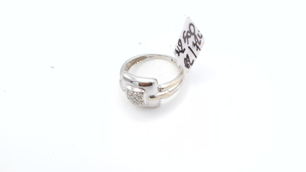 bague jonc or blanc diamant — vue 6