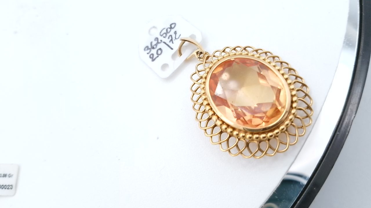 pendentif citrine or 18 K — vue 2