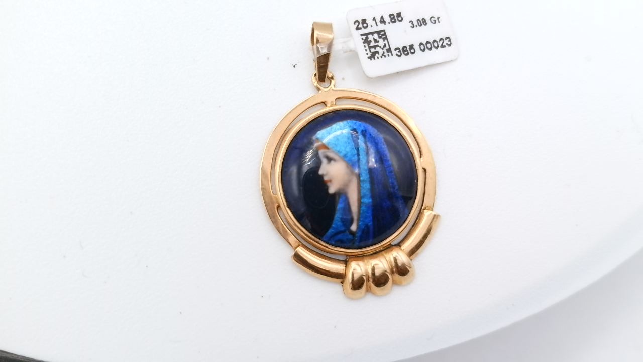 medaille MARIE or 18K et email de limoge — vue 2