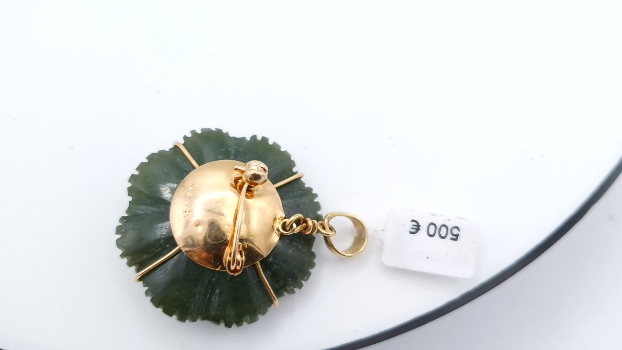 pendentif broche or 18K perle — vue 4