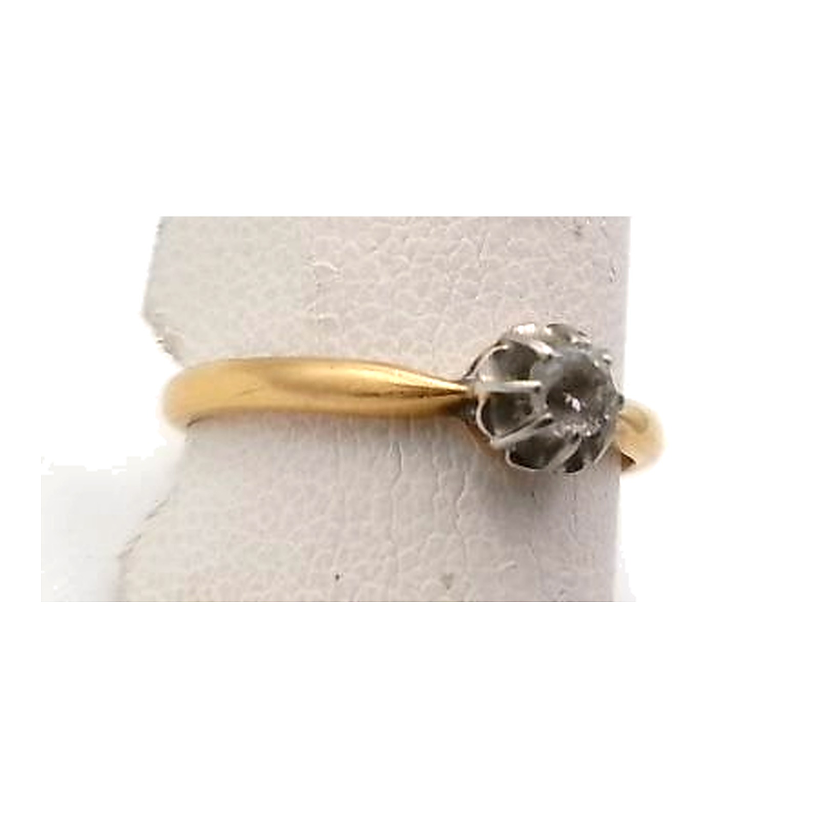 bague solitaire diamant or jaune  1950 — vue 4