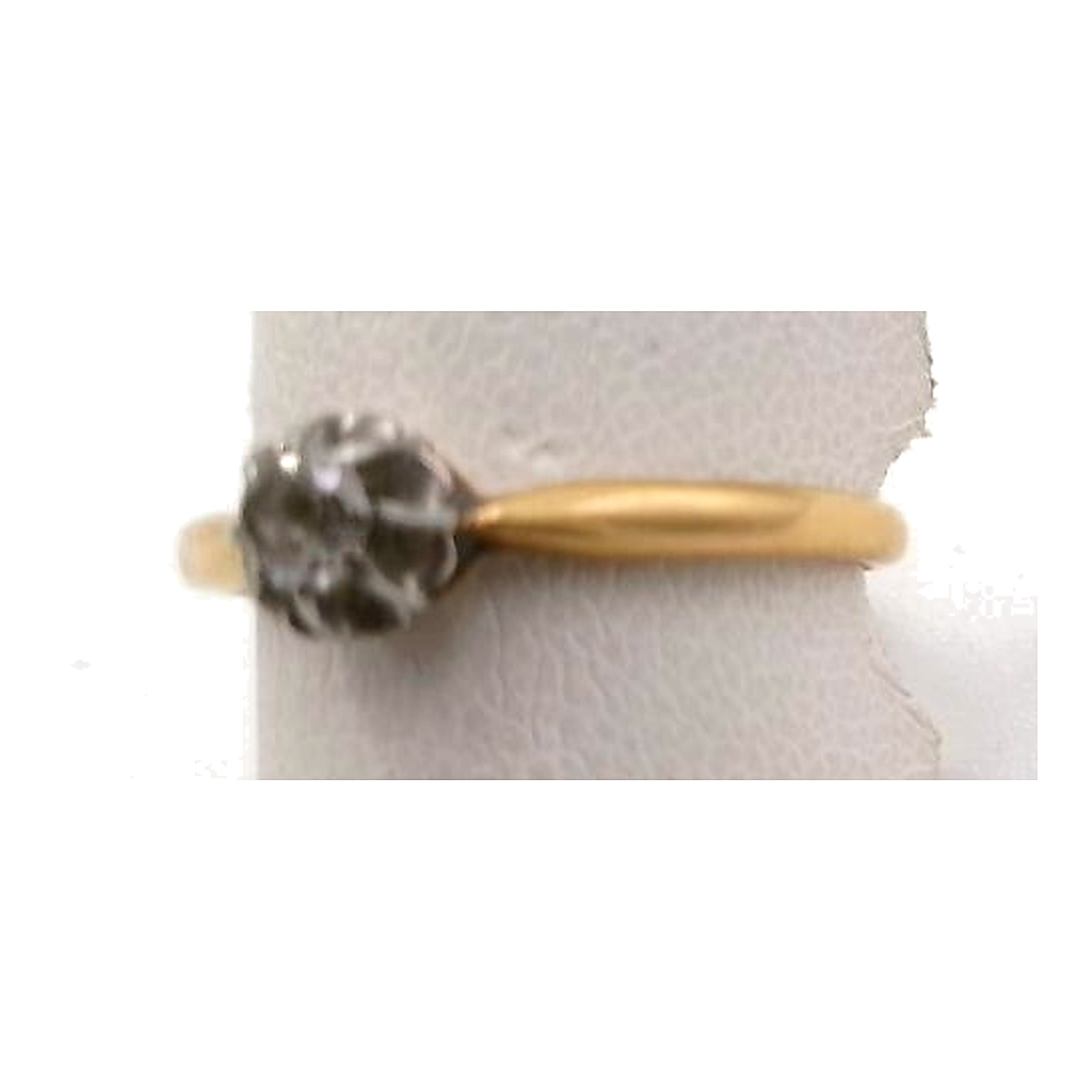 bague solitaire diamant or jaune  1950 — vue 5