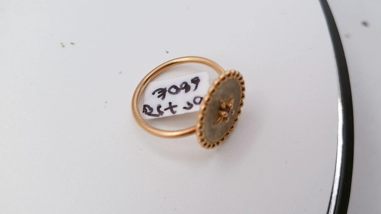 bague fil or rose nacre — vue 2