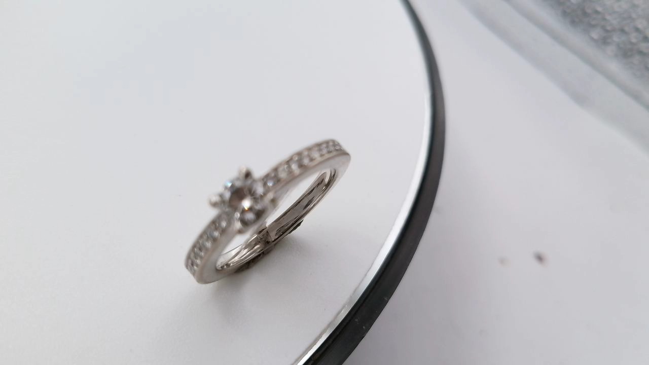 aliance diamant demi tour or blanc 18K — vue 5