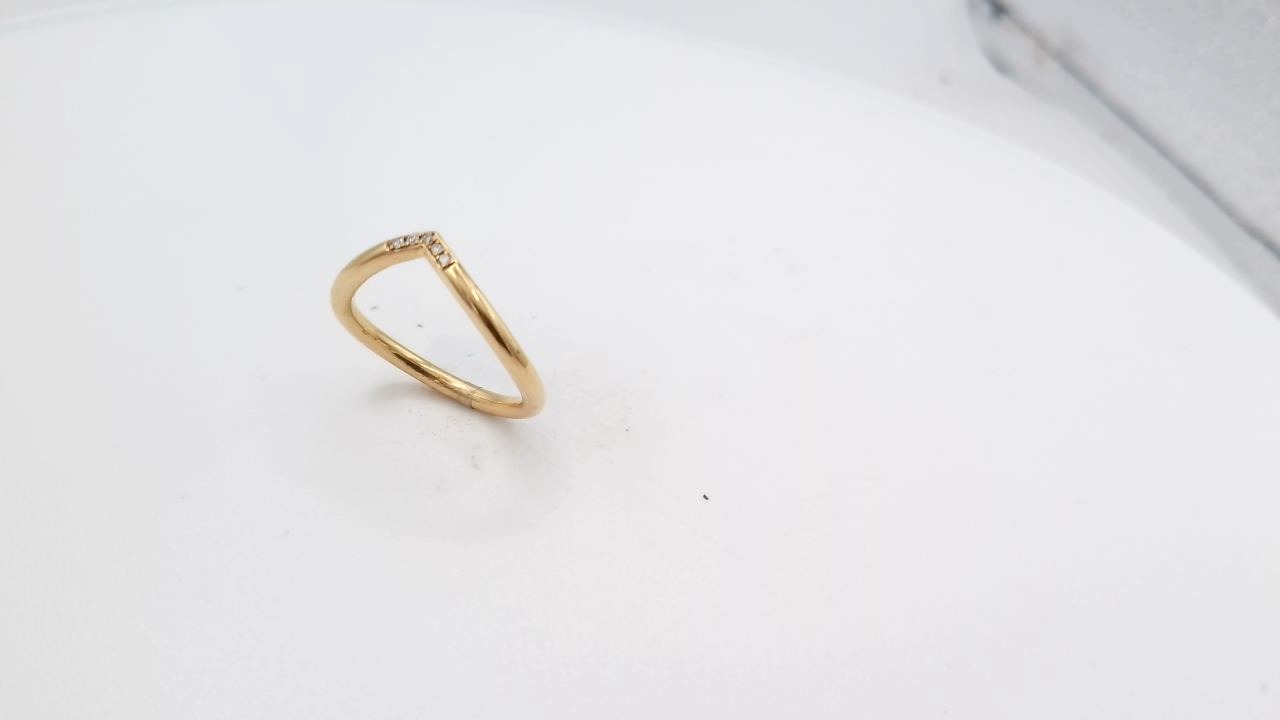 bague or jaune 18K et diamant — vue 4