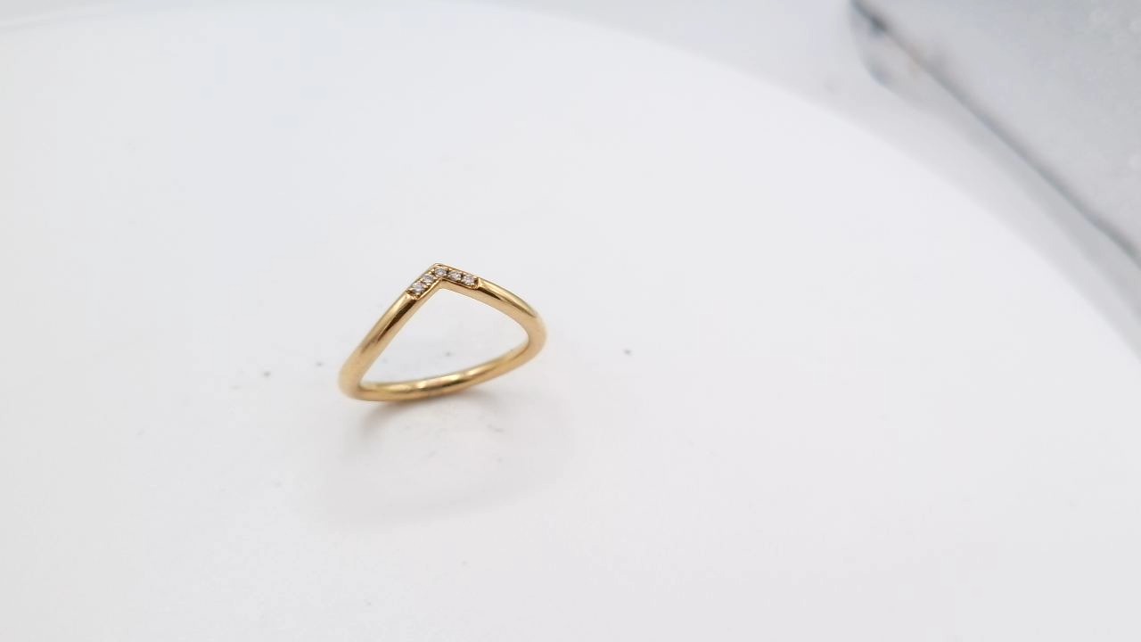 bague or jaune 18K et diamant — vue 5