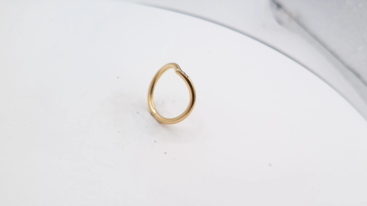 bague or jaune 18K et diamant — vue 6