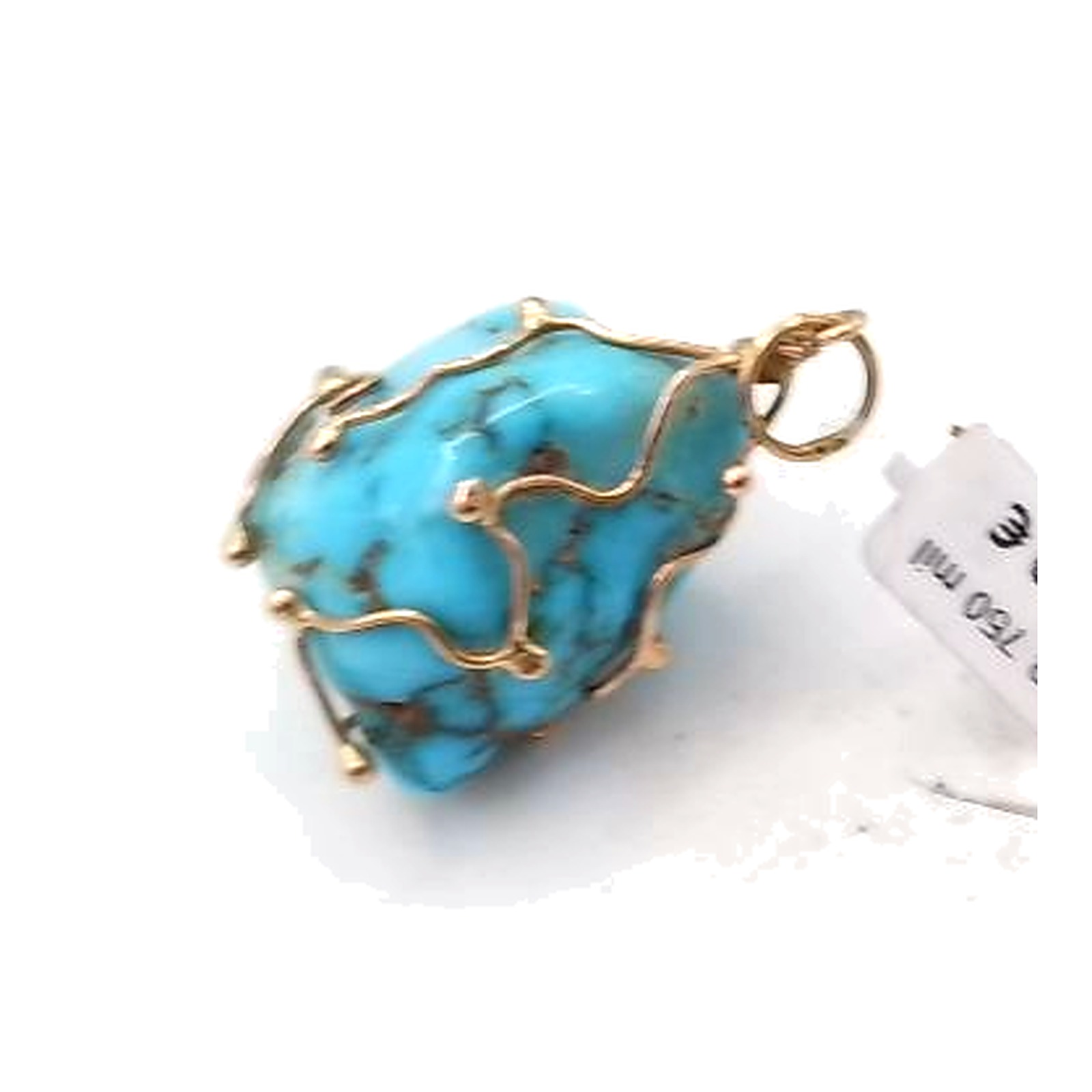 pendentif or 18K avec turquoise — vue 3