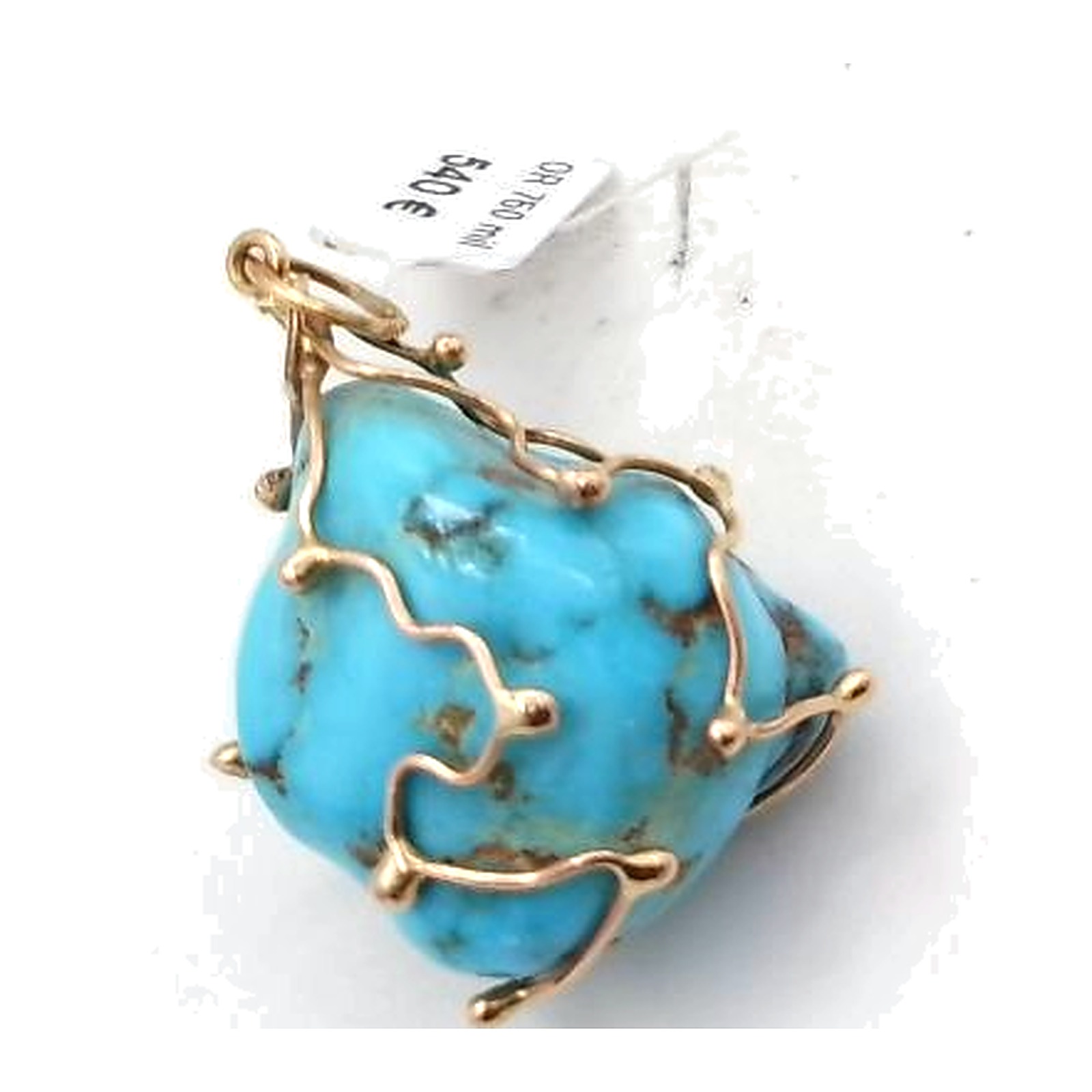 pendentif or 18K avec turquoise — vue 4