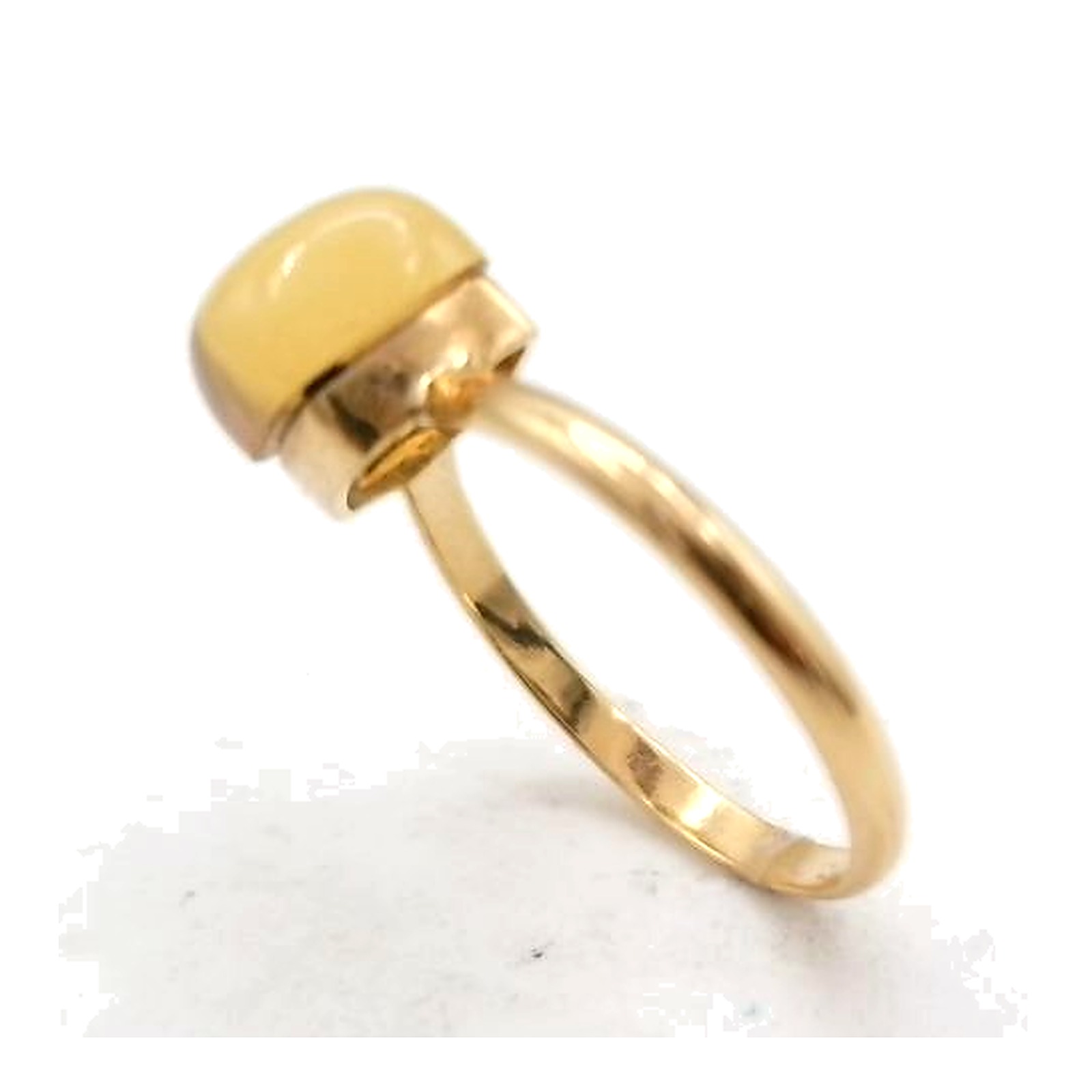 Bague citrine en or jaune 18K style Pomellato citrine cabon