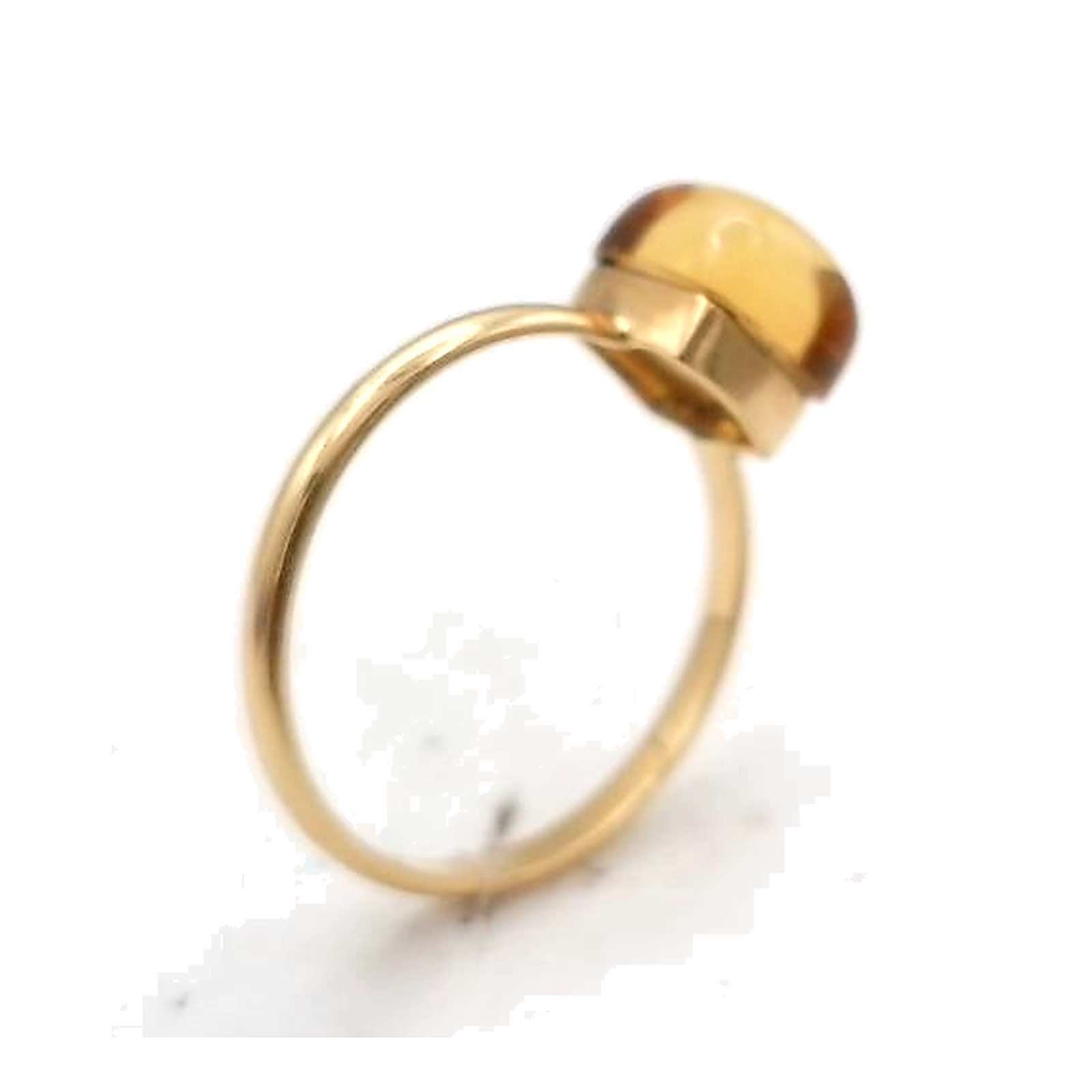bague citrine en or jaune 18K style pomelato citrine cabon — vue 4