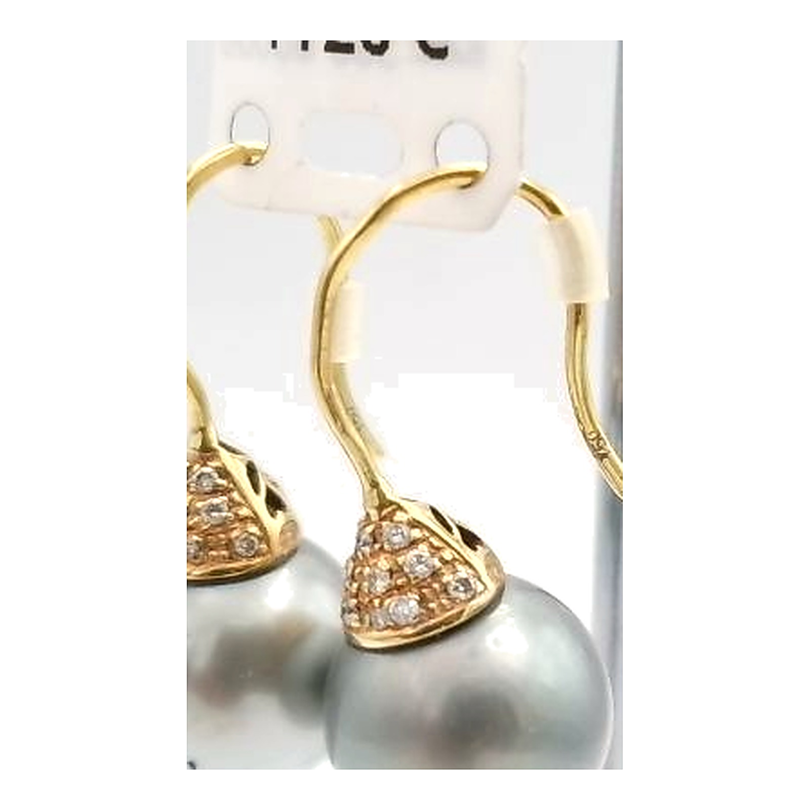 boucle d'oreilles perle de tahity perle noir diamant — vue 2