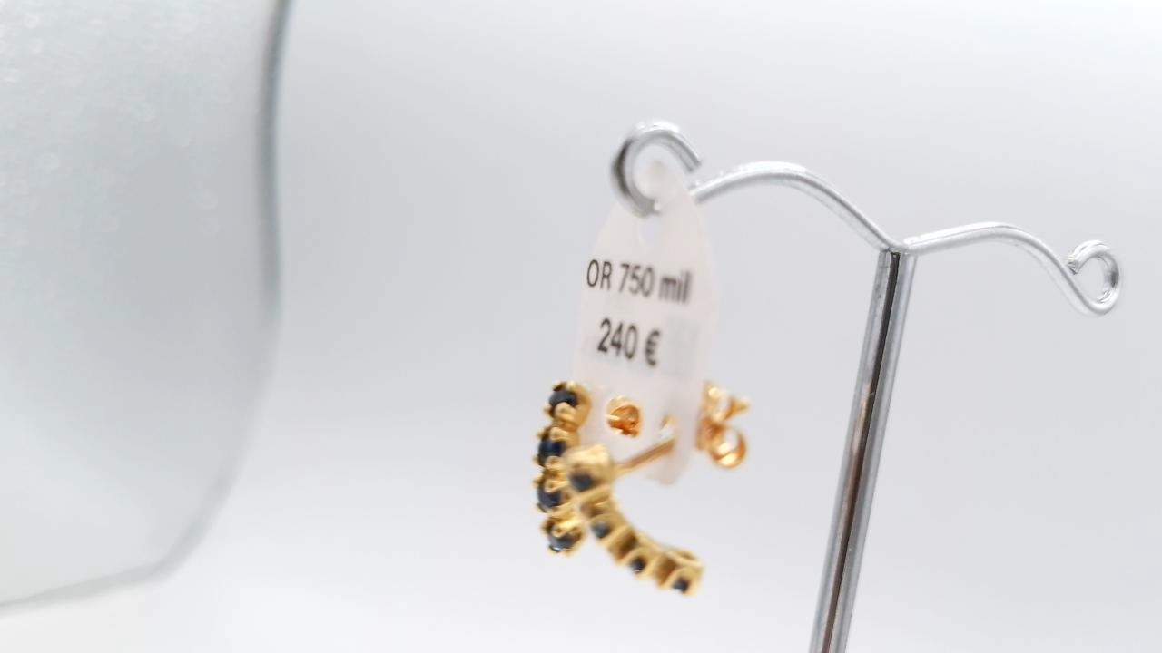boucle d'oreilles saphir et or 18K — vue 2