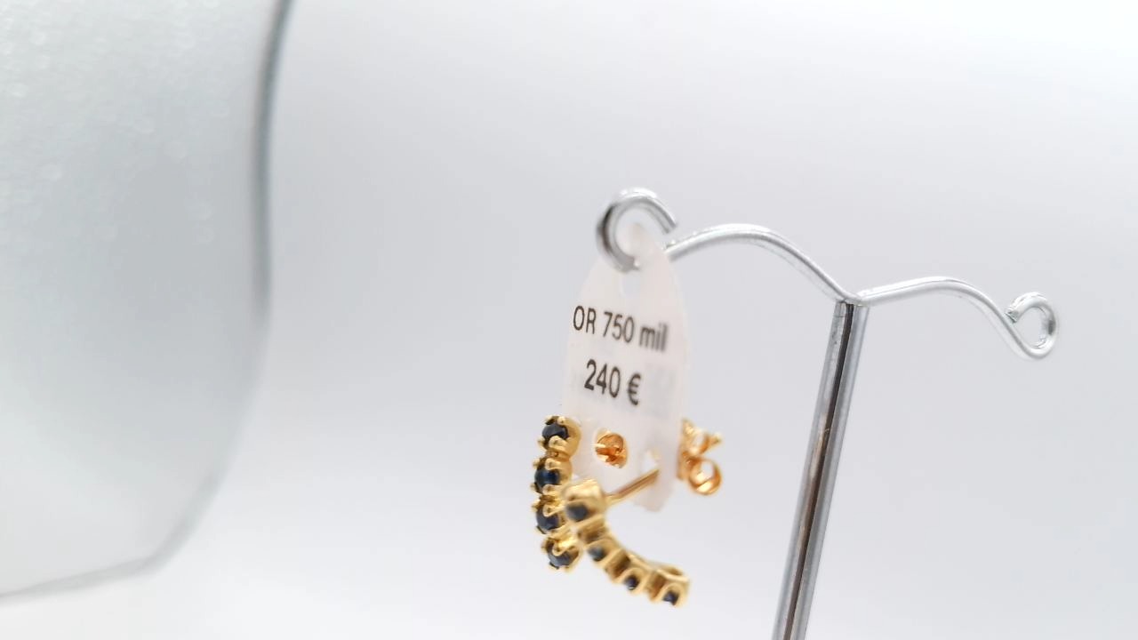 boucle d'oreilles saphir et or 18K — vue 3