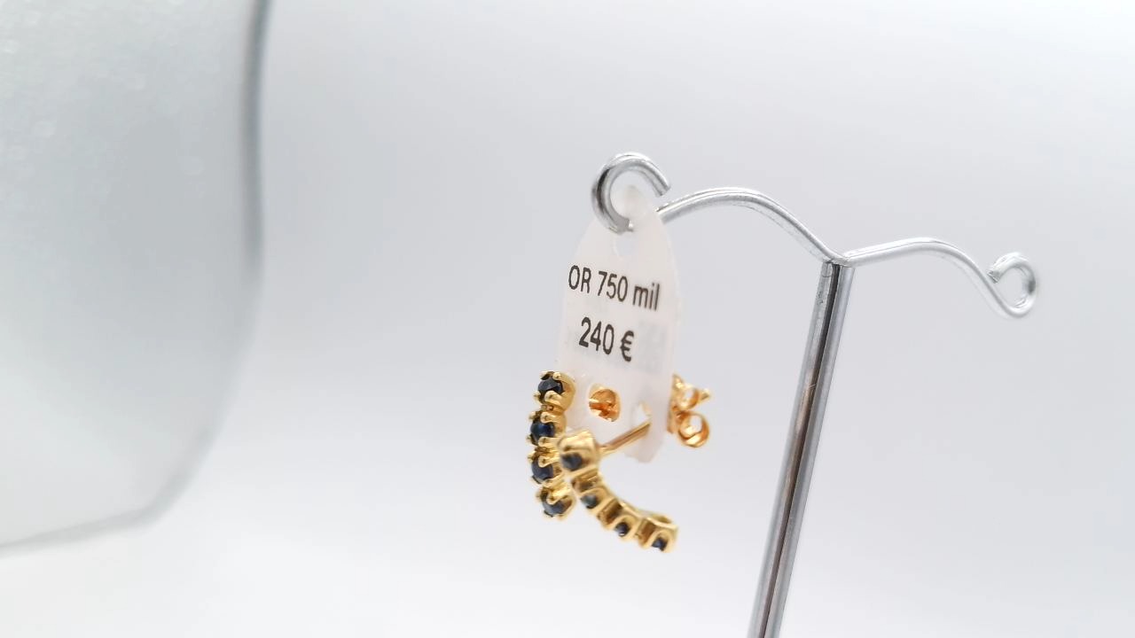boucle d'oreilles saphir et or 18K — vue 4