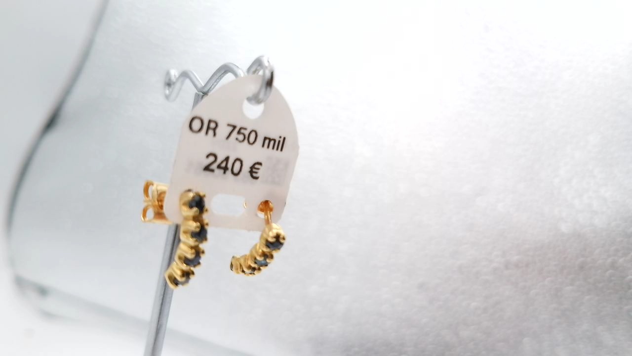 boucle d'oreilles saphir et or 18K — vue 6
