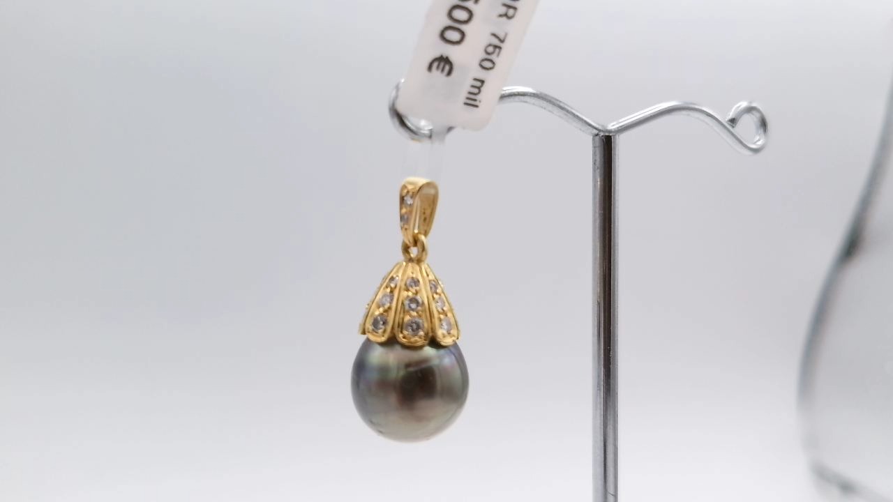pendentif perle noir tahity — vue 2