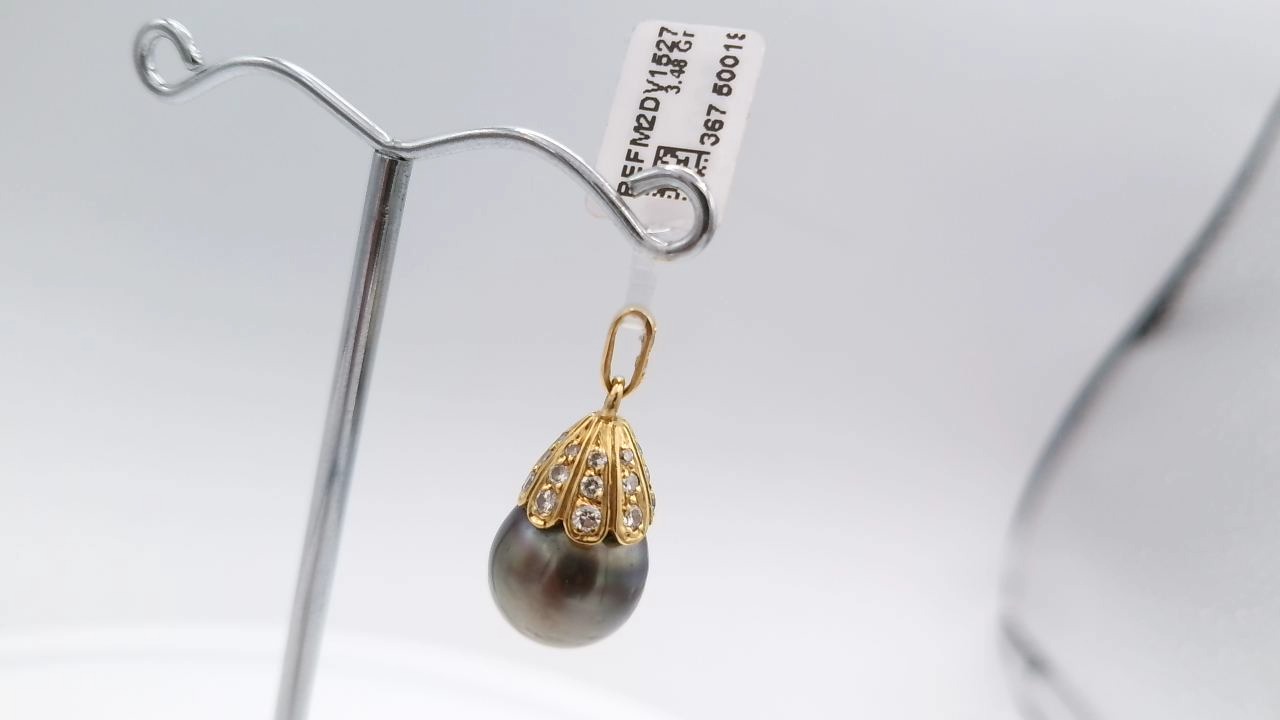 pendentif perle noir tahity — vue 5