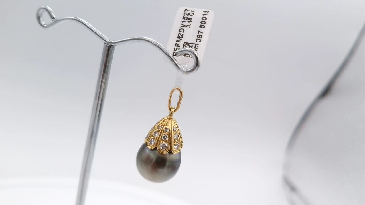 pendentif perle noir tahity — vue 6
