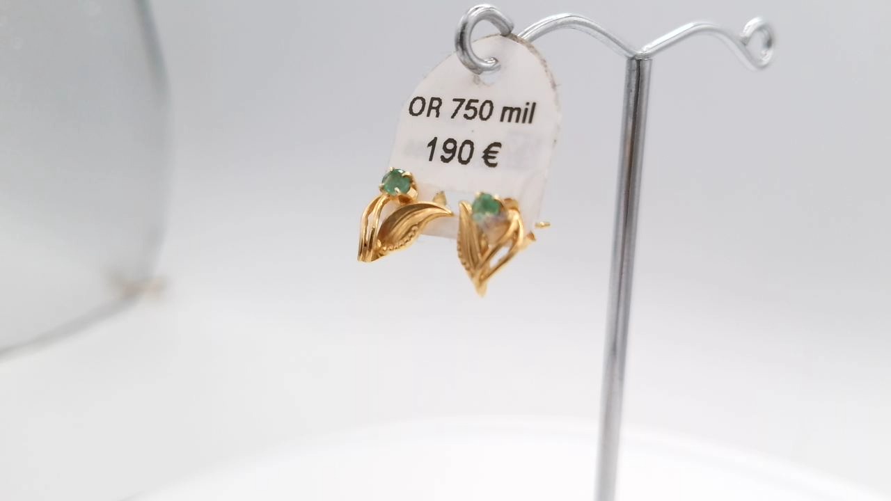 boucle d'oreilles emeraude — vue 4