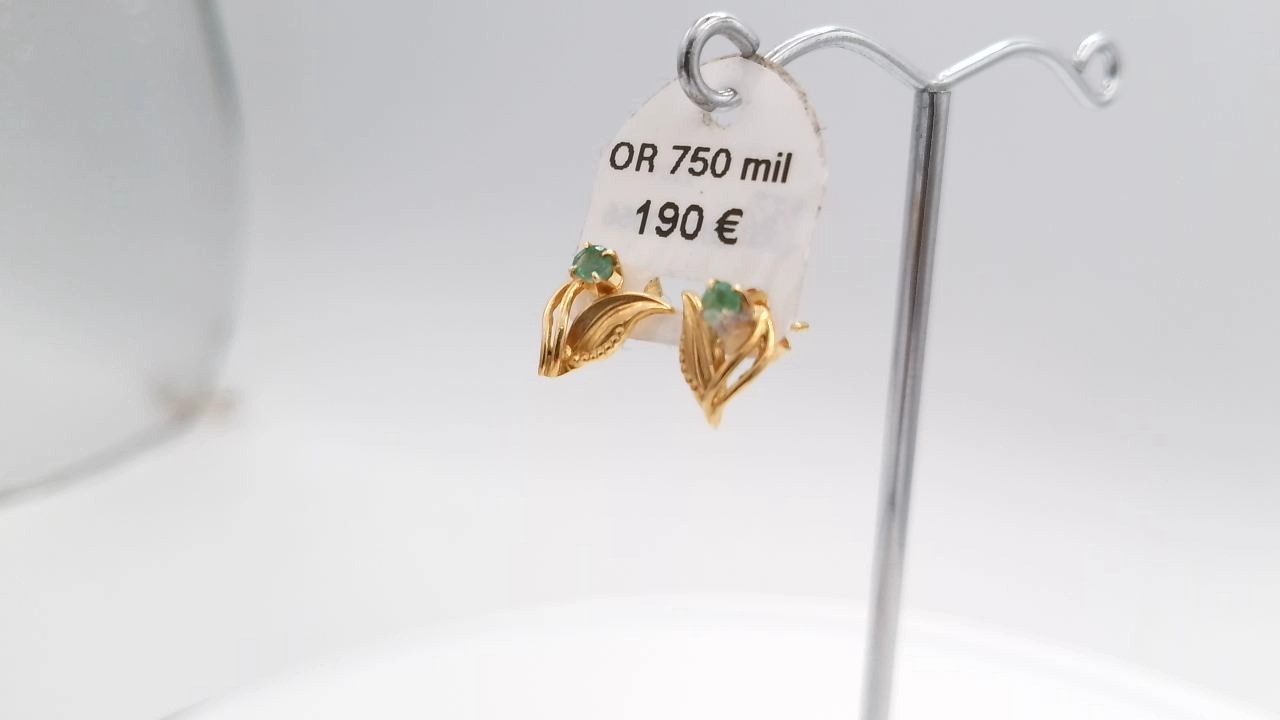 boucle d'oreilles emeraude — vue 5
