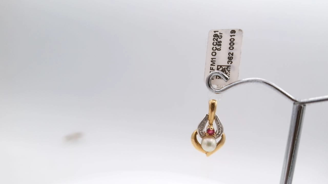 pendentif perle rubis — vue 2