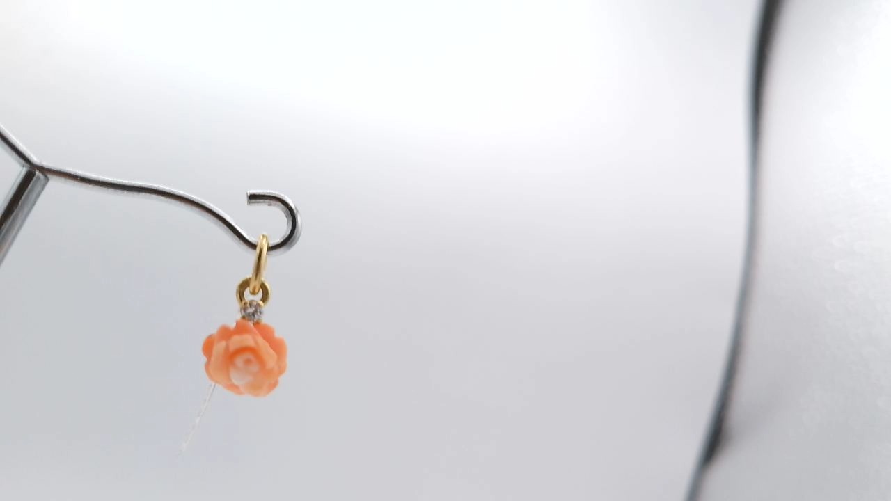 pendentif corail rose taillée en rose — vue 5