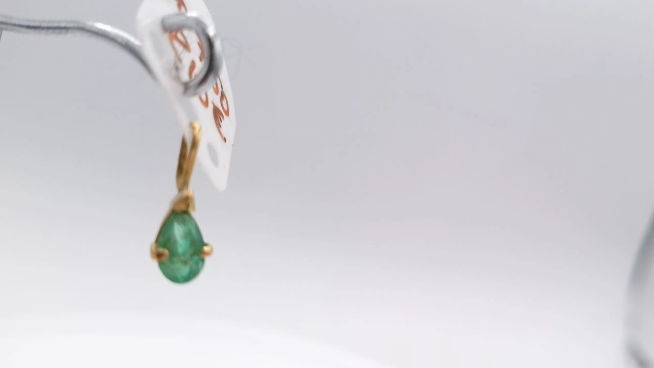 pendentif emeraude poire or 18K — vue 2