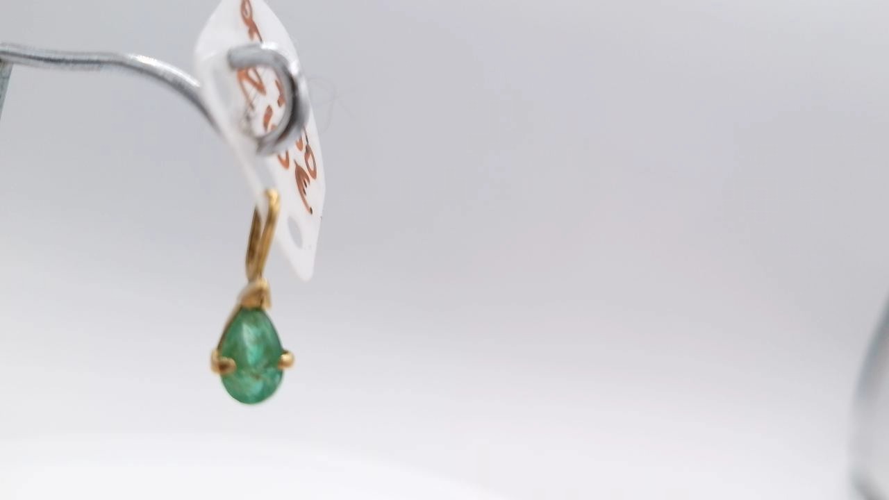 pendentif emeraude poire or 18K — vue 3