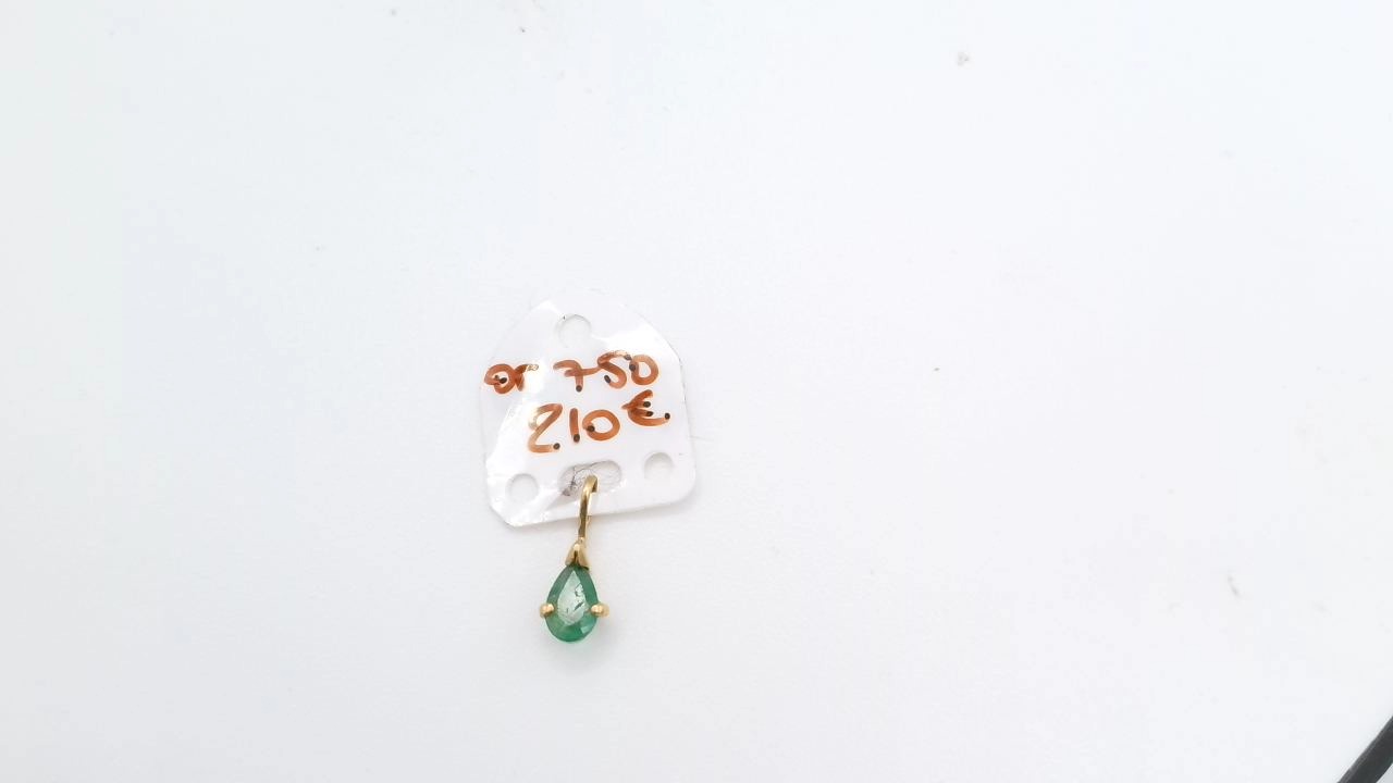 pendentif emeraude poire or 18K — vue 6