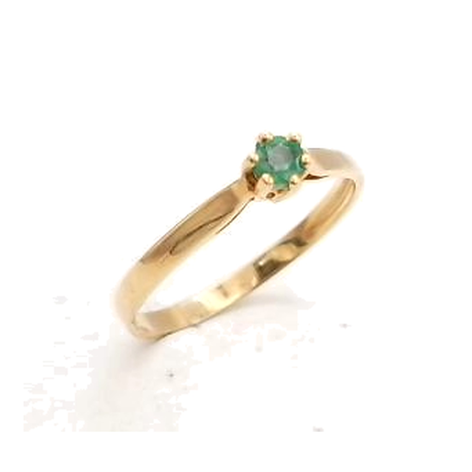 bague or jaune emeraude — vue 2