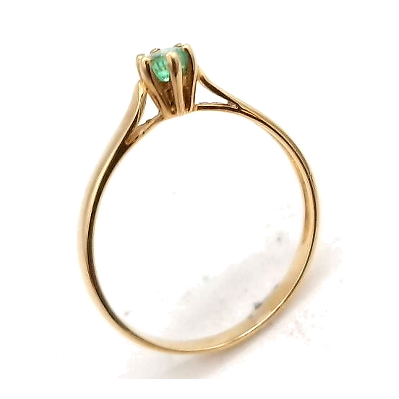 bague or jaune emeraude — vue 3