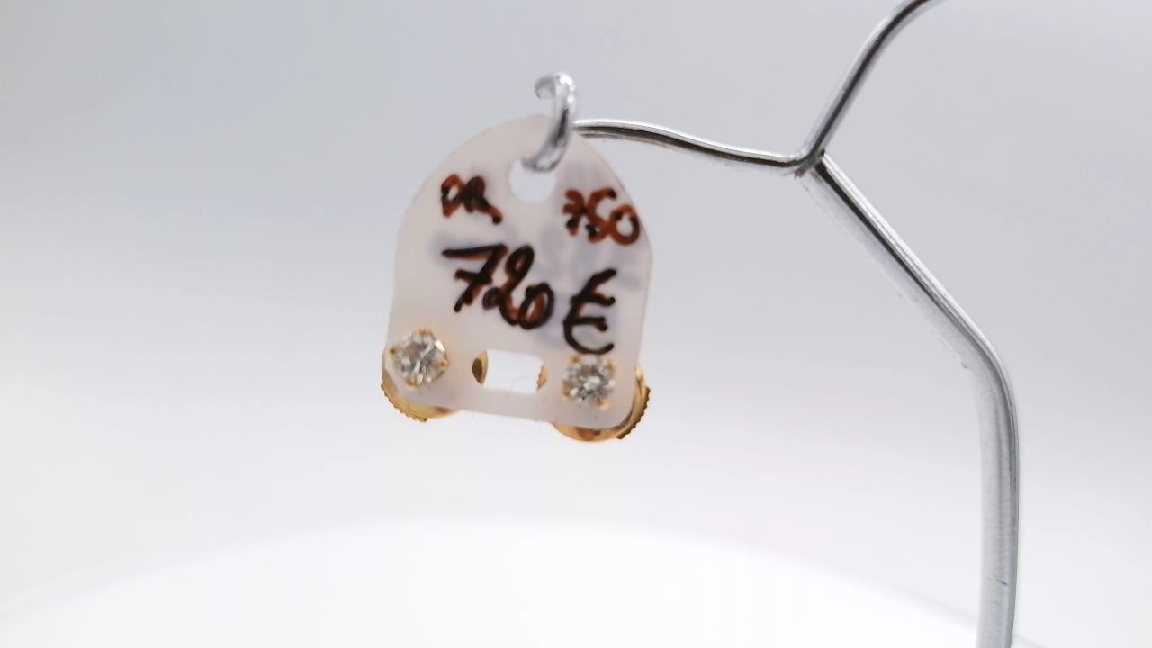 boucle d'oreilles or rose 18K avec diamant — vue 2