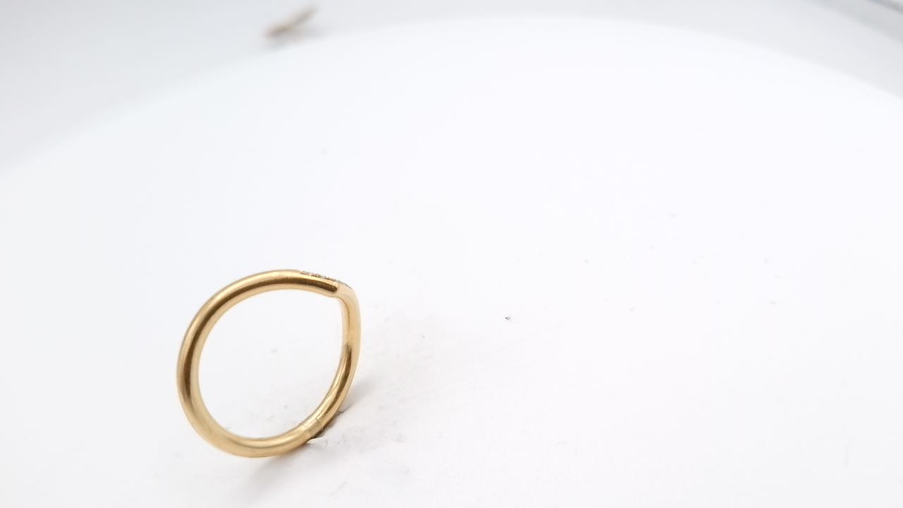 bague or jaune 18K diamant — vue 2