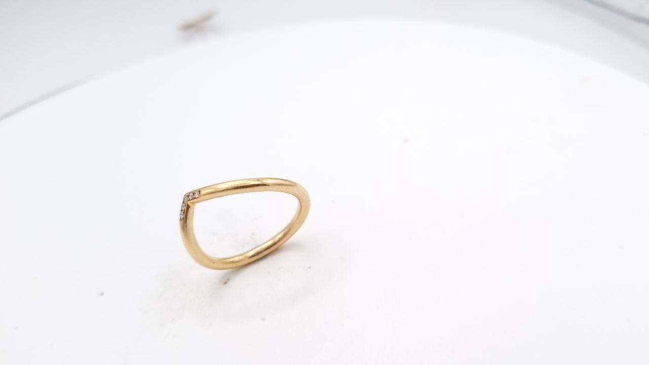 bague or jaune 18K diamant — vue 6