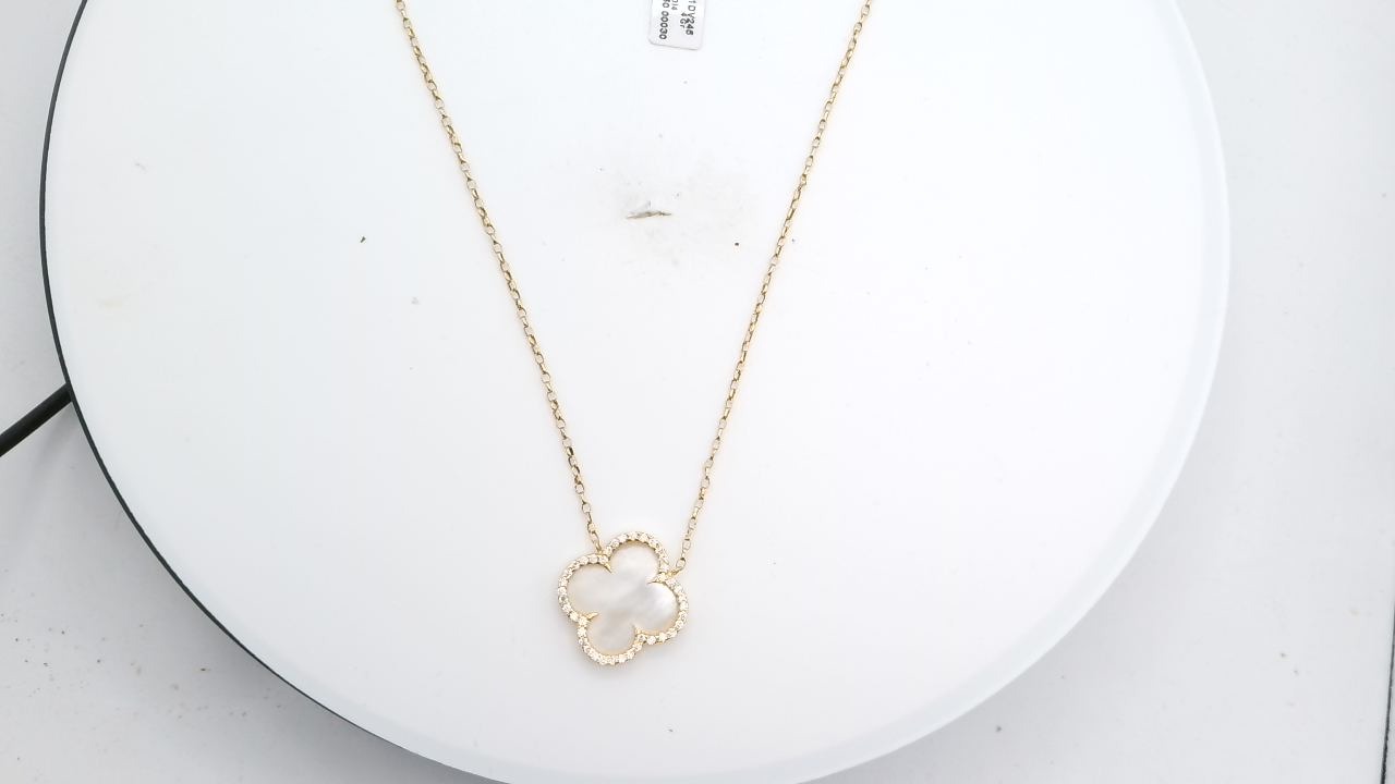 collier nacre trefle a 4 feuilles — vue 5