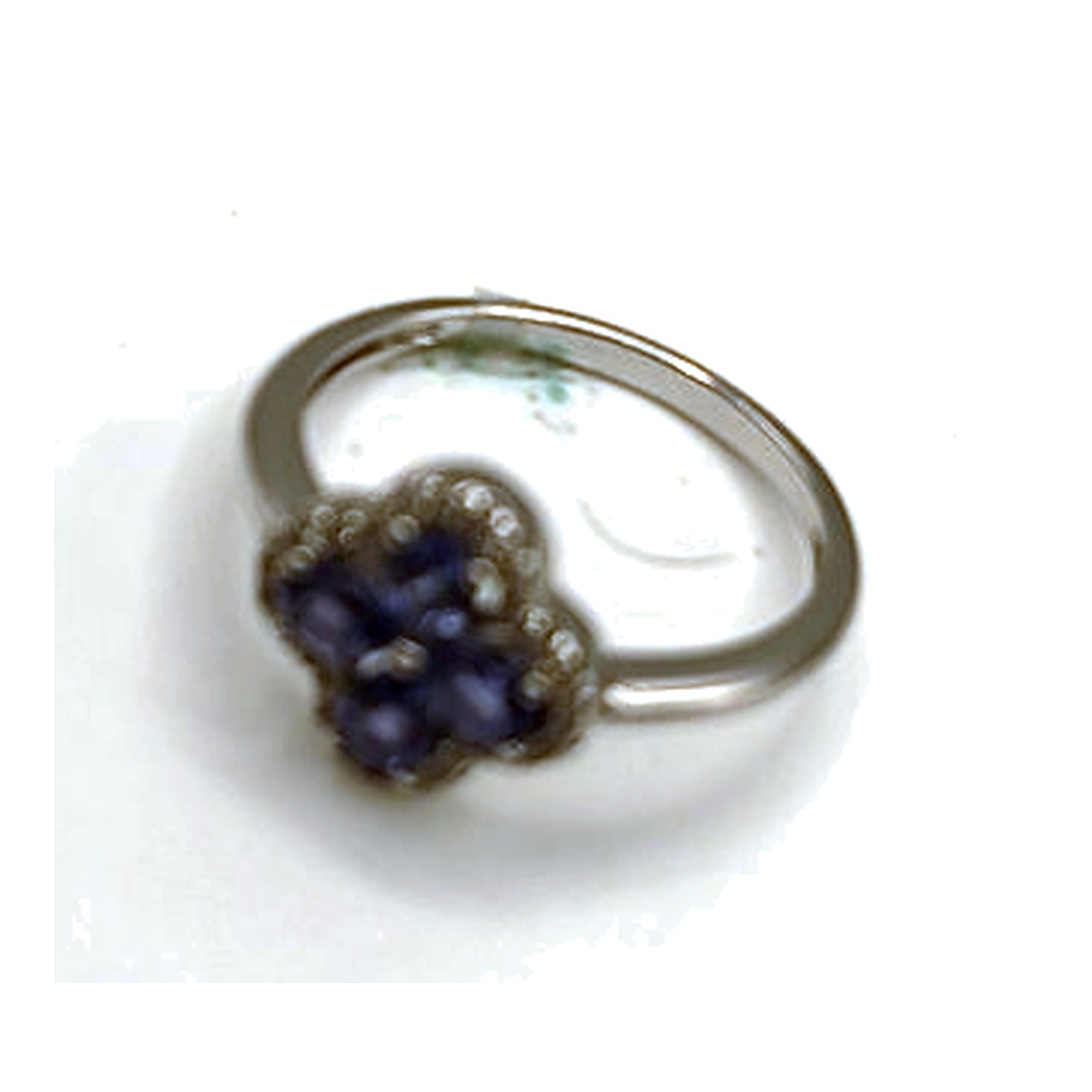 Bague or blanc 750 saphir s'élan et diamant — vue 2