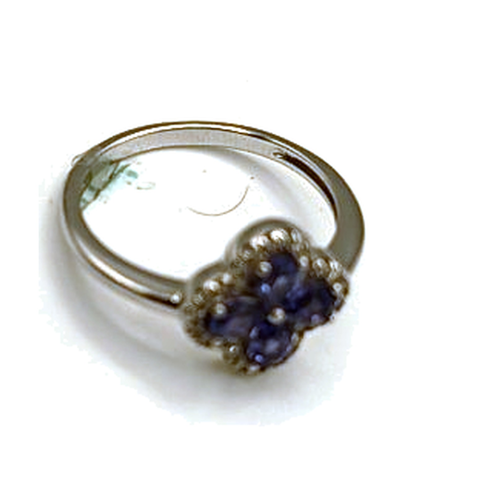 Bague or blanc 750 saphir s'élan et diamant — vue 3